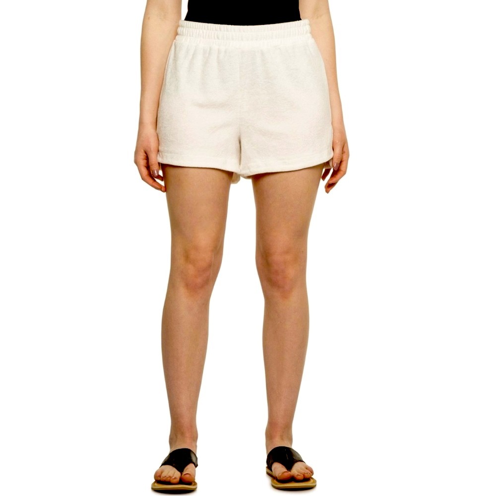 NWT C&C California White Towel Terry Cloth Shorts size L